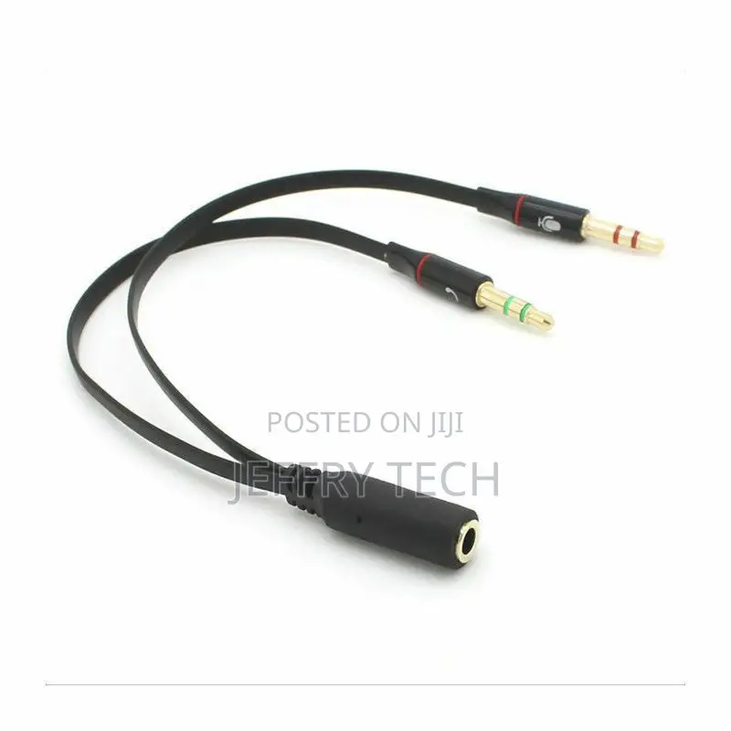 3.5mm Audio Mic Y Splitter Cable Headphone Adapter Female To