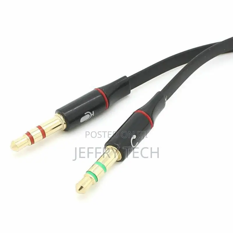 3.5mm Audio Mic Y Splitter Cable Headphone Adapter Female To
