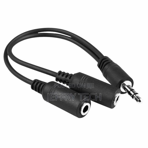 3.5mm Stereo Audio Male to 2 Female Headset Headphone Splitt