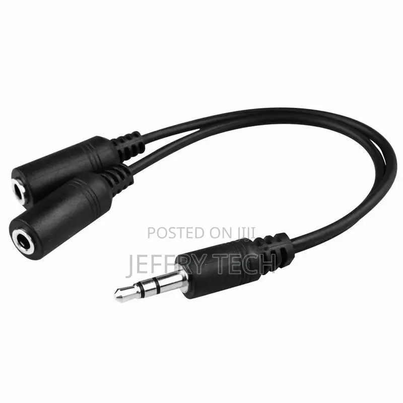 3.5mm Stereo Audio Male to 2 Female Headset Headphone Splitt