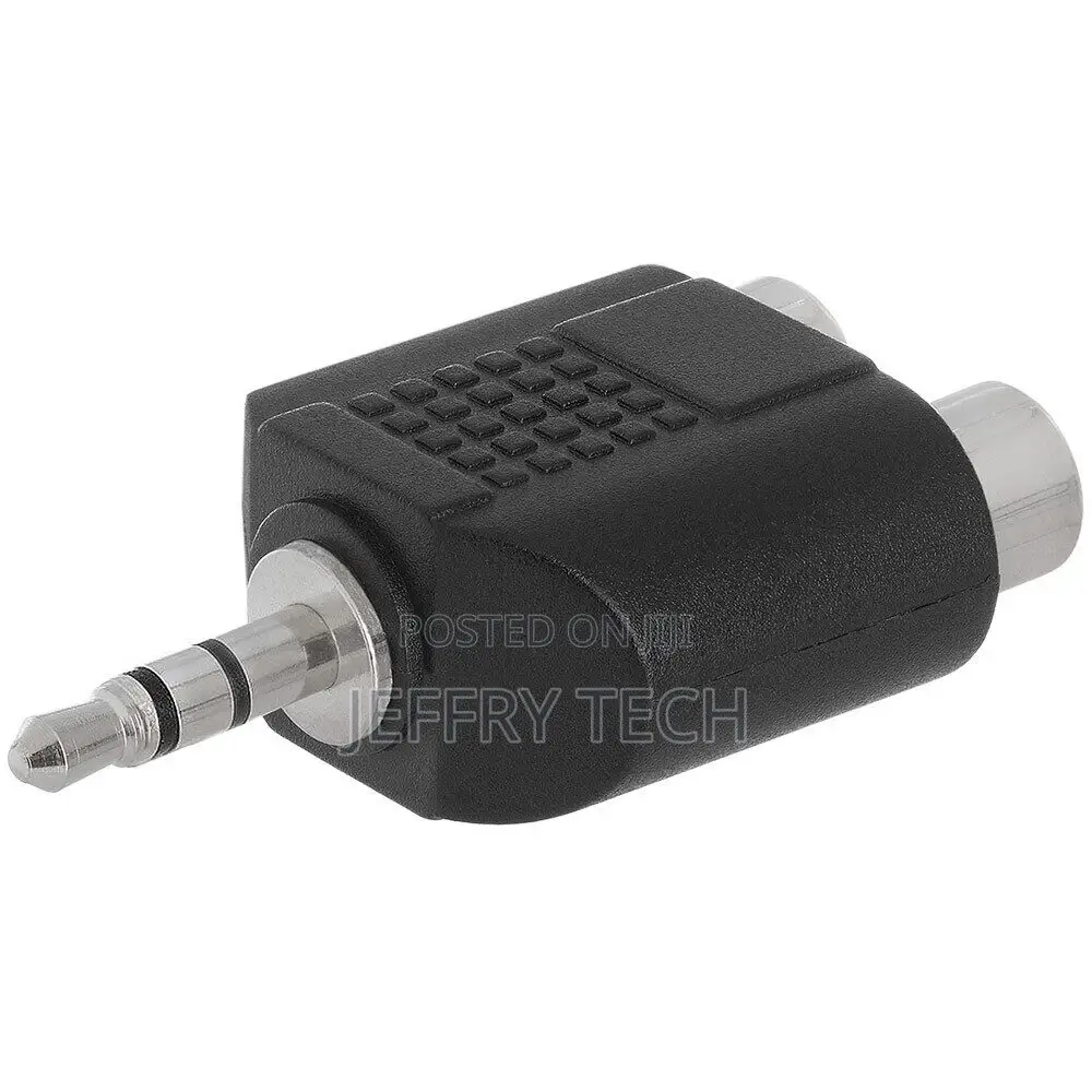 3.5mm Stereo Plug to 2x RCA Female Mono Jack Adapter Audio Y