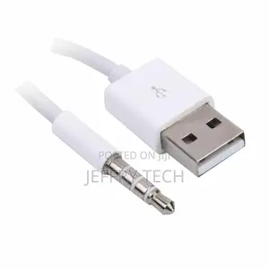 3.5mm AUX Audio to USB 2.0 Male Charge Cable Adapter Cord Fo