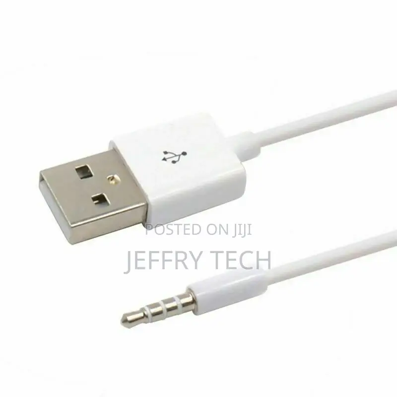 3.5mm AUX Audio to USB 2.0 Male Charge Cable Adapter Cord Fo