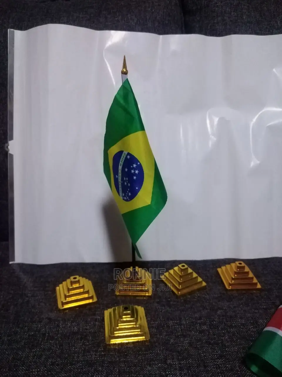 Brazil Country Flags 35cm - Detachable Holder + Base