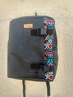 Leather and Kitenge Design Backpack Design 1