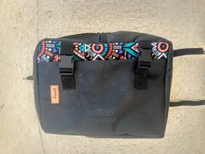 Leather and Kitenge Design Backpack Design 1