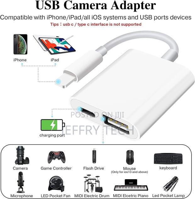 USB Camera Adapter Easy to Transfer Photos Videos for iPhone - thumbnail 3