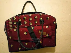 Handheld Kitenge Leather Laptop Bag - Delivery Available