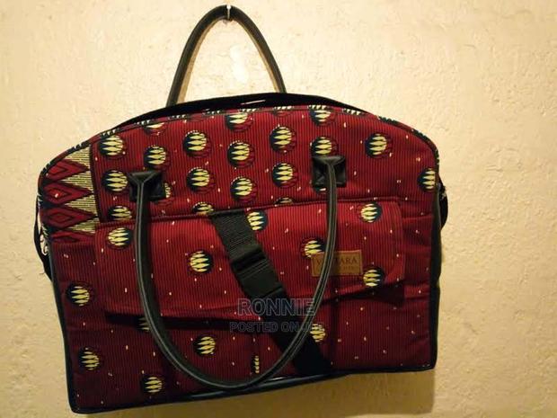 Handheld Kitenge Leather Laptop Bag - Delivery Available - main view