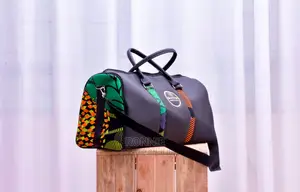 Cool Fancy Leather Kitenge Fabric Kenyan Travel Bag