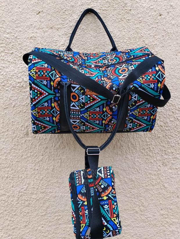 2 in 1 Travel Luggage Bag Leather Kitenge - Made in Kenya