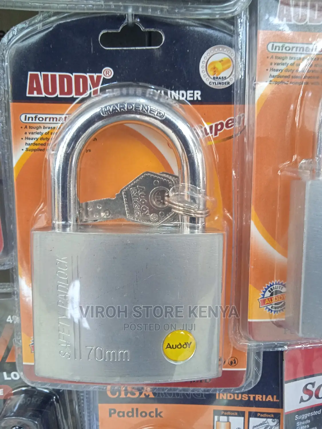 Auddy Heavy Duty Brass Padlock 70mm Dotted Keys