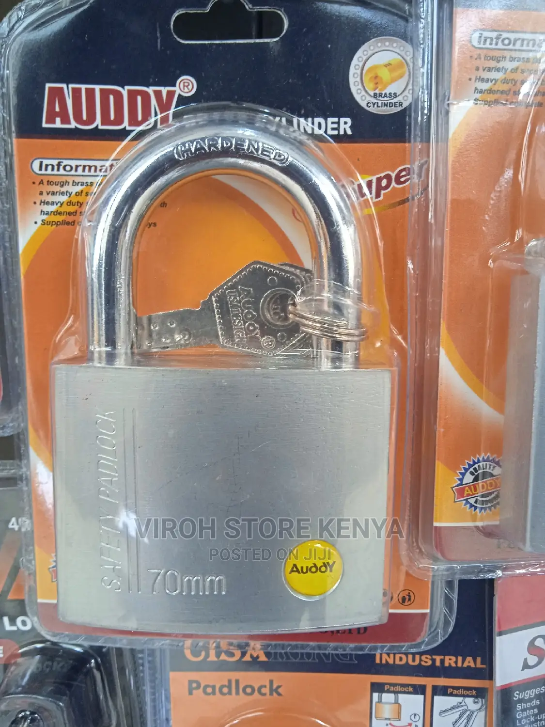 Auddy Heavy Duty Brass Padlock 70mm Dotted Keys