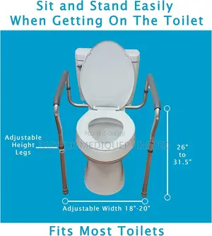 Toilet Seat Support Frame, Adjustable Height and Width