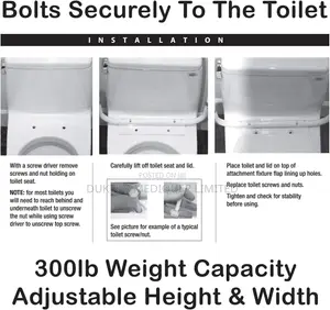 Toilet Seat Support Frame, Adjustable Height and Width