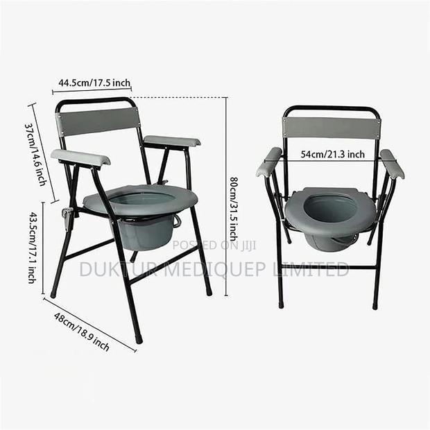 Foldable Commode/Shower Chair With Backrest