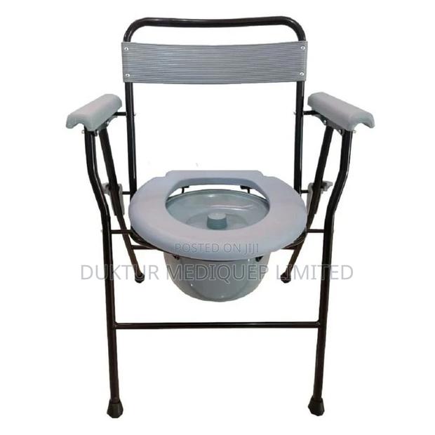 Foldable Commode/Shower Chair With Backrest - thumbnail 4