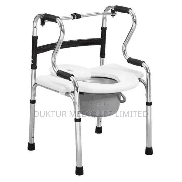 Folding 5-in-1 Bathroom Mobility Aid Commode Walking Frame