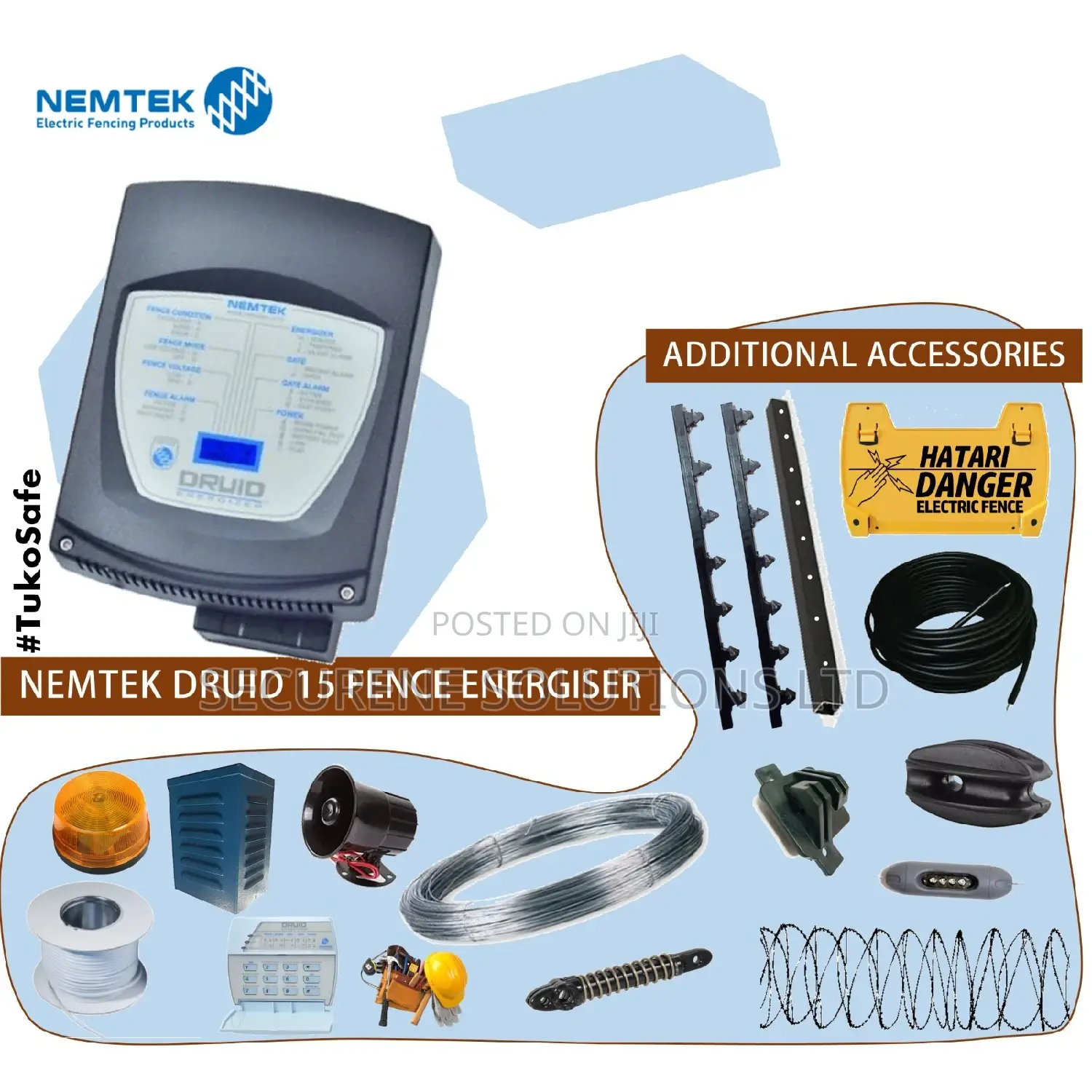 Nemtek Druid 15 LCD Electric Fence Energizer 5 Joule