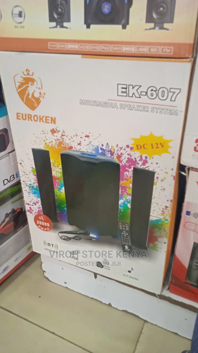 Euroken 2.1CH Woofer 20000watts With Mic Tall Boy System