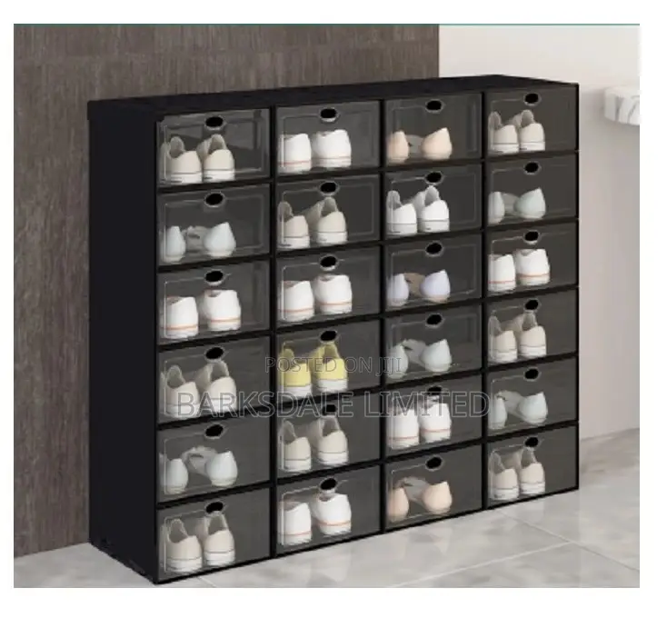 Shoe Box Organizer Foldable Display Storage Plastic Adjust