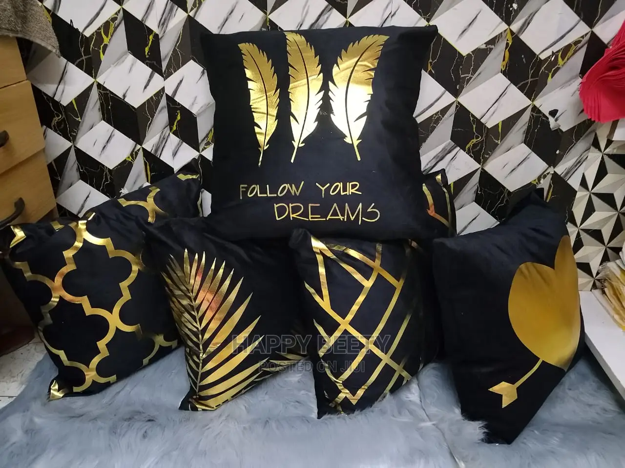 Black and Gold Throw Pillows
