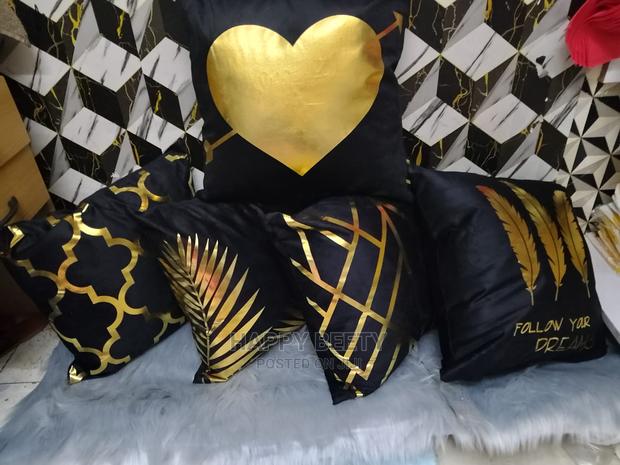 Black and Gold Pattern Throw Pillows