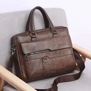 Leather Briefcase Laptop Bag Men Office