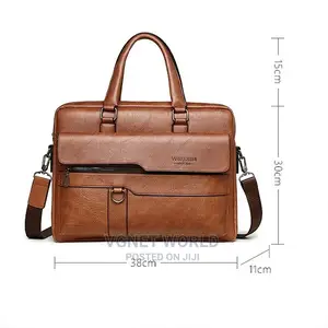 Leather Briefcase Laptop Bag Men Office