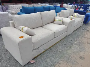 3+2 Luxury Sofas With Spring Cushions and Cup Holders