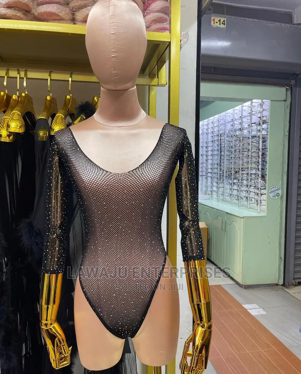 Sexy Fishnet Ladies Lingerie Rhinestone Top
