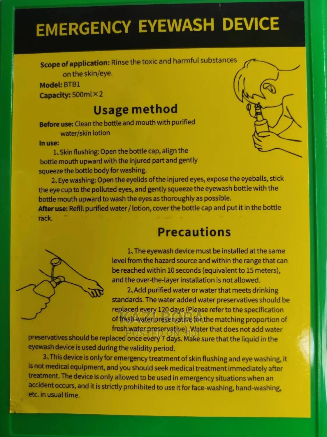 Portable Emergency Eye Wash Station