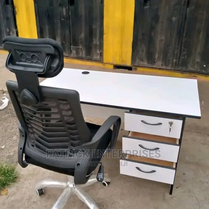 1.2 MTRS Office Desk Plus Headrest Office Chair