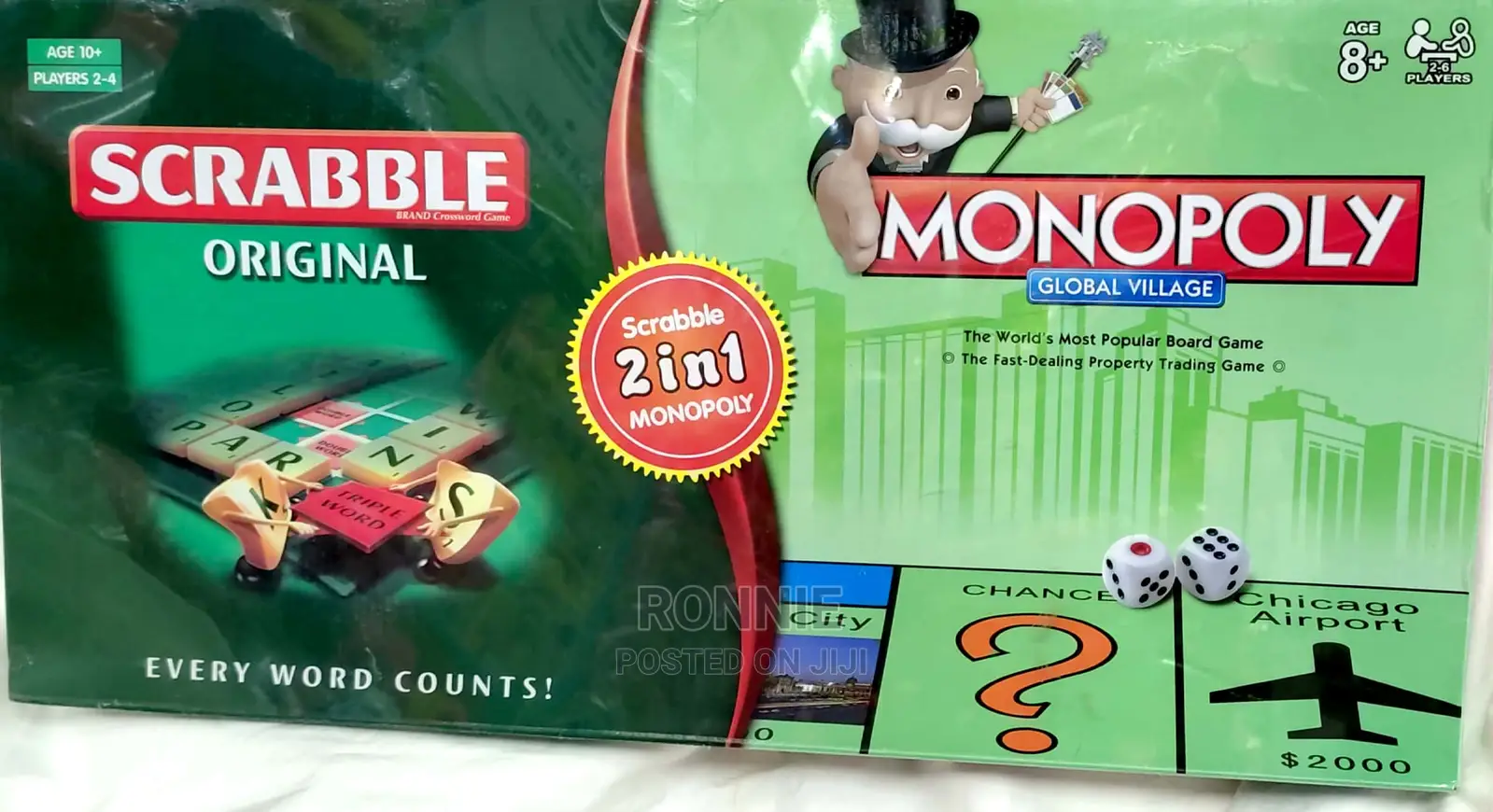 Big 2 in 1 Monopoly Scrabble - Durable