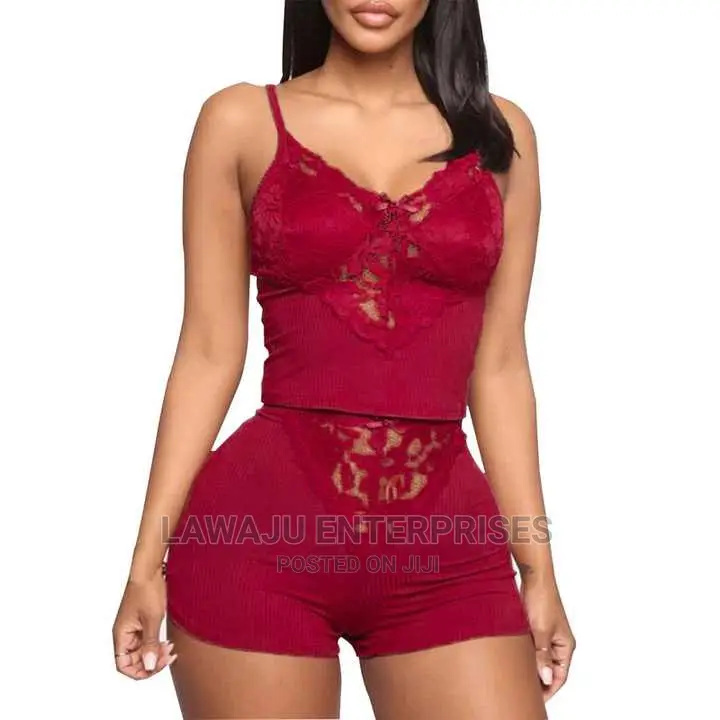 Sexy Lace Pajama Sets Vest Top Lingerie Shorts Sleepwear Set