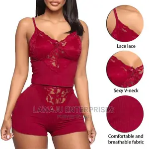 Sexy Lace Pajama Sets Vest Top Lingerie Shorts Sleepwear Set