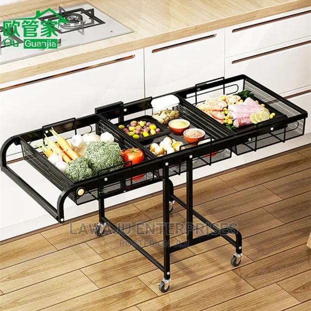 360° Rotating Multipurpose 3 Layer Metallic Storage Rack - thumbnail 3