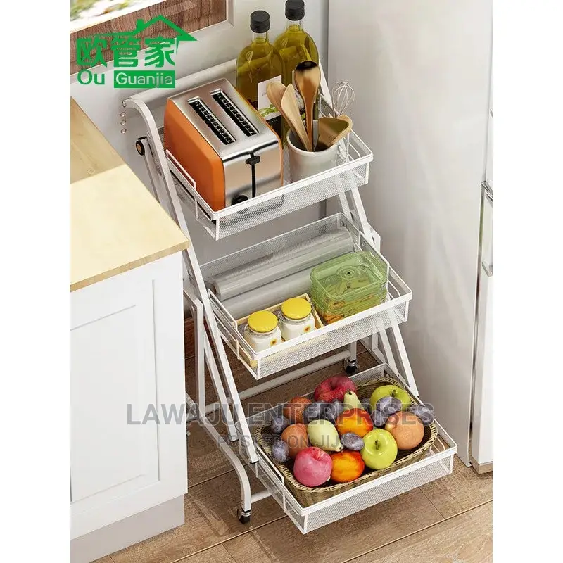 Three Tier Adjustable Storage Shelf Rack