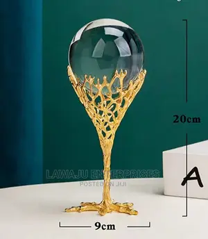 Decor Crystal Ball With Metallic Tree Frame Base