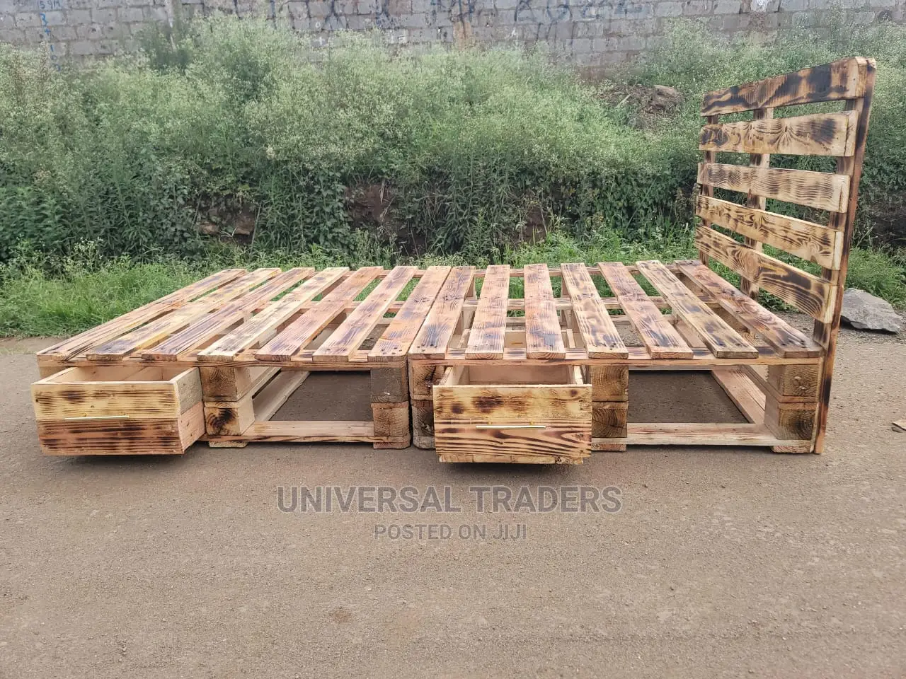 4*6 Pallet Bed With Drawers - Detachable Wood Pallet Bed