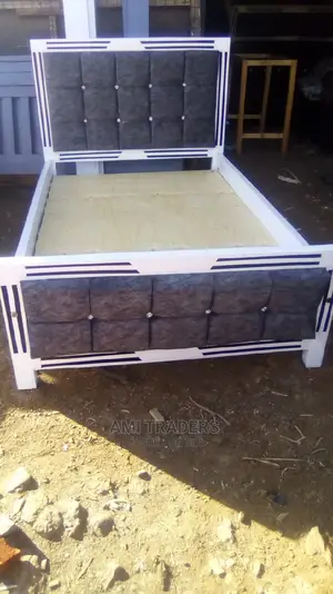 Gray Tufted Bed
