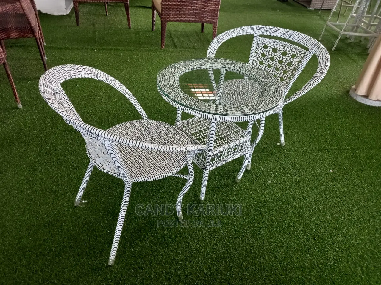 Zebra White 2 Seater Balcony Set