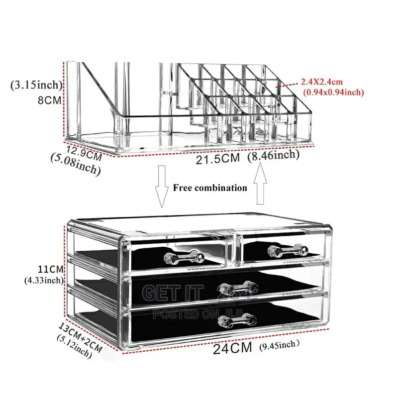 Acrylic Makeup Organizer With Drawers