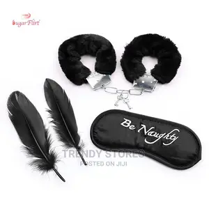 Sexy Lace Eye Mask With Kuffs and Feather