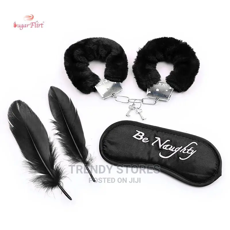 Sexy Lace Eye Mask With Kuffs and Feather