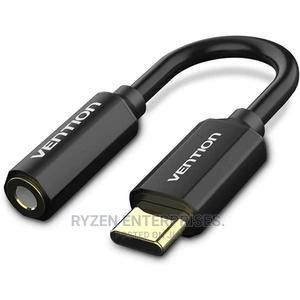 Vention Type-C to 3.5mm Audio Cable 0.1M Black Metal Type - thumbnail 2