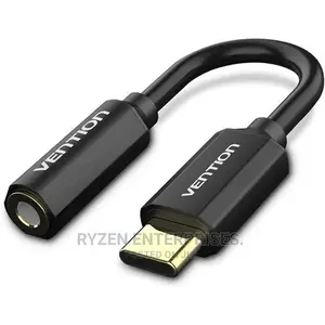 Vention Type-C to 3.5mm Audio Cable 0.1M Black Metal Type