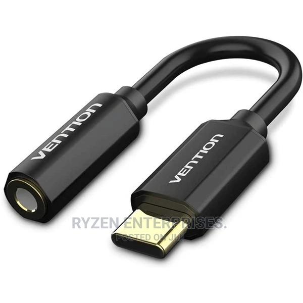 Vention Type-C to 3.5mm Audio Cable 0.1M Black Metal Type - main view