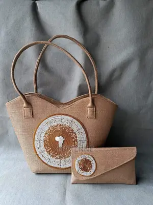 Jute Beaded Handbags