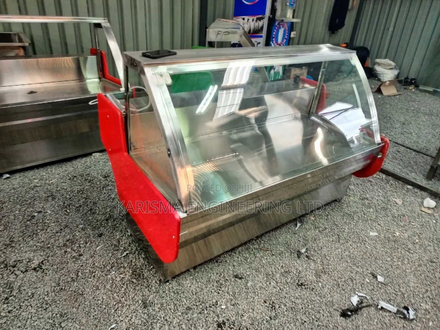 Stainless Steel Curved Glass Meat Chiller